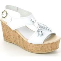 grunland sa1564 wedge sandals women bianco womens sandals in white