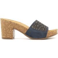 Grunland CB0637 Sandals Women Blue women\'s Clogs (Shoes) in blue