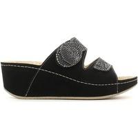 Grunland CI1024 Wedge sandals Women Black women\'s Mules / Casual Shoes in black
