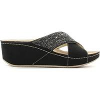 Grunland CI1020 Wedge sandals Women Black women\'s Mules / Casual Shoes in black