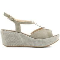Grace Shoes CR13 Wedge sandals Women Grey women\'s Sandals in grey