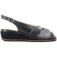 grunland sa1255 wedge sandals women womens sandals in black