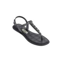 Grendha Black and Silver Sandals Sense Jewel