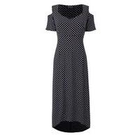 Grace Monochrome Cold Shoulder Maxi Dress, Black