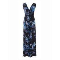 Grace Black And Blue Floral Maxi Dress, Black