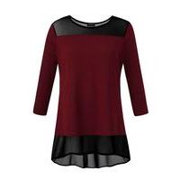 Grace Berry Red Mesh Trim Tunic, Berry