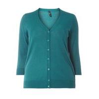 Green Button Through Cardigan, Jade