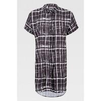 GRID OVERSIZED LONGLINE SHIRT