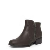 Grey Dual Zip Square Toe Chelsea Boots, Grey