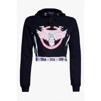 GRAPHIC USA CROP HOODIE