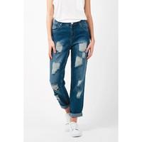 GRETA RIPPED MID RISE GIRLFRIED JEANS