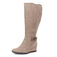 Grey Long Wedge Boots, Grey