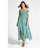 Green Ditsy Floral Gypsy Maxi Dress