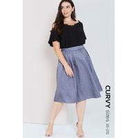 grey jacquard full midi skirt