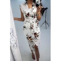 Gracelyn floral printed chiffon split maxi dress
