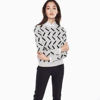 Graphic Cable Jumper - Soft Grey Melange