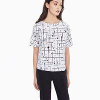 Grid Drip Top - Nature White