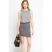 grey leopard print bodice dress