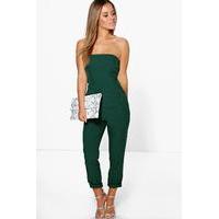 Grace Bandeau Tailored Jumpsuit - bottle green