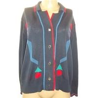 Grazia Medium Navy Blue Patterned Cardigan