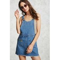 Graphic Denim Overall Dress