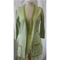 Green white stripey cardigan- Pur una- 14Pur una - Size: 14 - Green - Cardigan