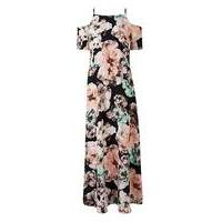 grazia floral print cold shoulder dress