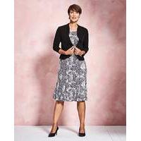 Grey Animal Print Dress & Shrug L39