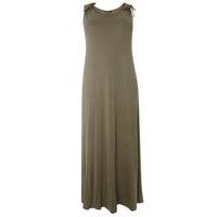 Green Tie Shoulder Maxi Dress, Green