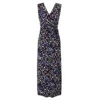 grace multi coloured ditsy print maxi dress purple