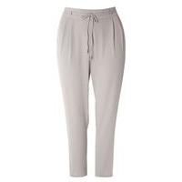 Grey Tie Front Tapered Trousers, Grey