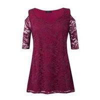 grace pink cold shoulder lace tunic top pink