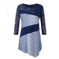 Grace Blue Asymmetric Lace Tunic, Blue