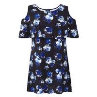 Grace Blue Cold Shoulder Floral Tunic Top, Blue