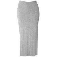 grey side split maxi skirt grey