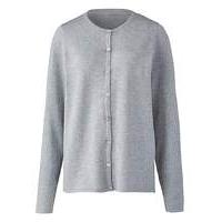 grey marl crew neck cardigan