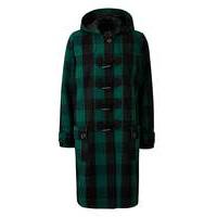 green check duffle coat length 37ins