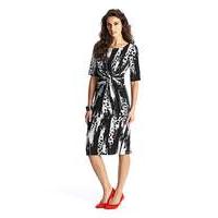 Graphic Print Twist Knot Dress