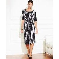 Graphic Print Twist Knot Dress