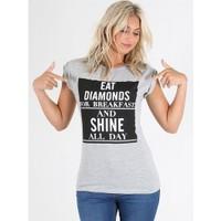 Gracie EAT DIAMOND Turn Up Sleeve T Shirt