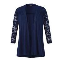 Grace Navy Blue Lace Sleeve Cardigan, Navy