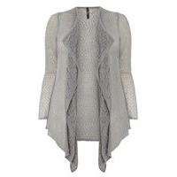 grey fine knit cardigan white