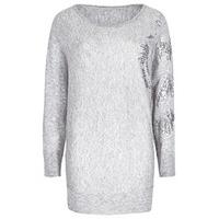 Grey Sequin Embellished Batwing Jumper