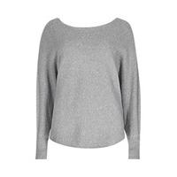 grey fine knit batwing jumper