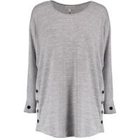 grey marl popper buttons long sleeved top