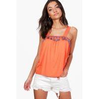 Gracie Tassle Trim Top - orange