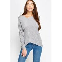 grey ribbed asymmetric top