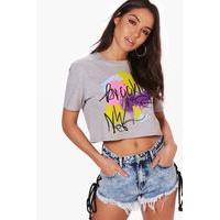 graffiti boxy crop grey marl