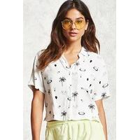 Graphic Print Cropped Shirt
