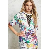Graffiti Print Net Panel Tee